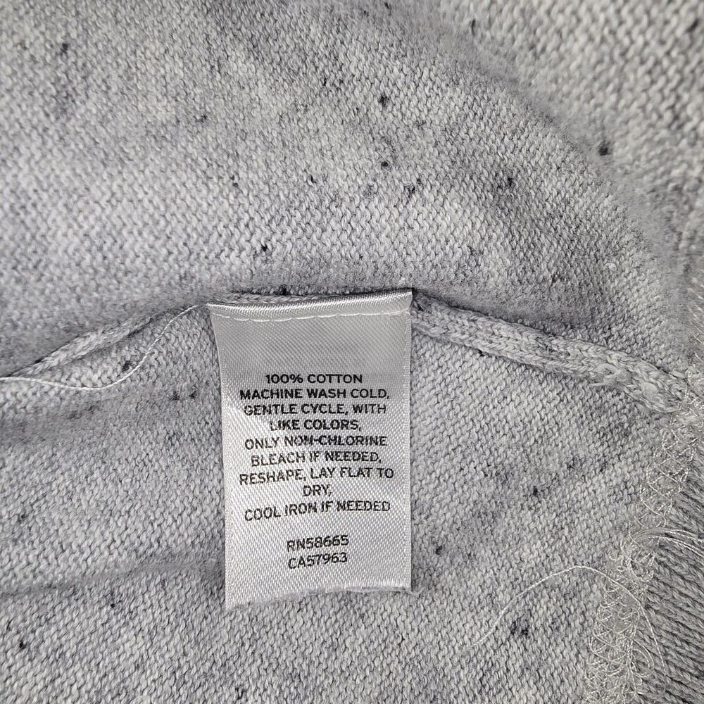 The Rail Mens Small Grey Sweater Shawl Collar Pullover Marl Cotton Knit Speckled - Picture 7 of 8